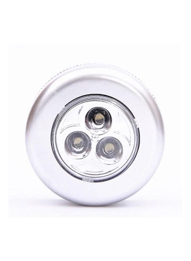 NIBEMINENT 3 LED Closet Cabinet Lamp Battery Powered Wireless Stick Tap Silver  - Image 1