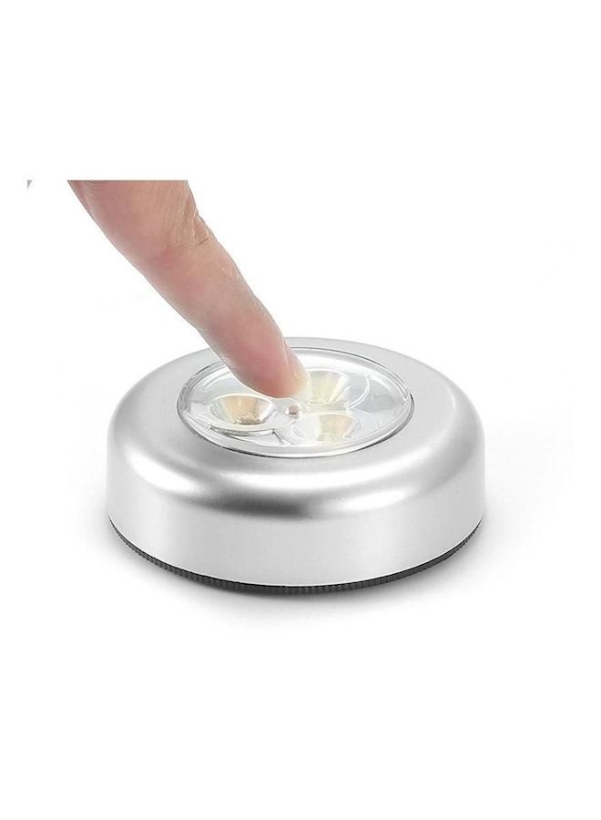 NIBEMINENT 3 LED Closet Cabinet Lamp Battery Powered Wireless Stick Tap Silver  - Image 4