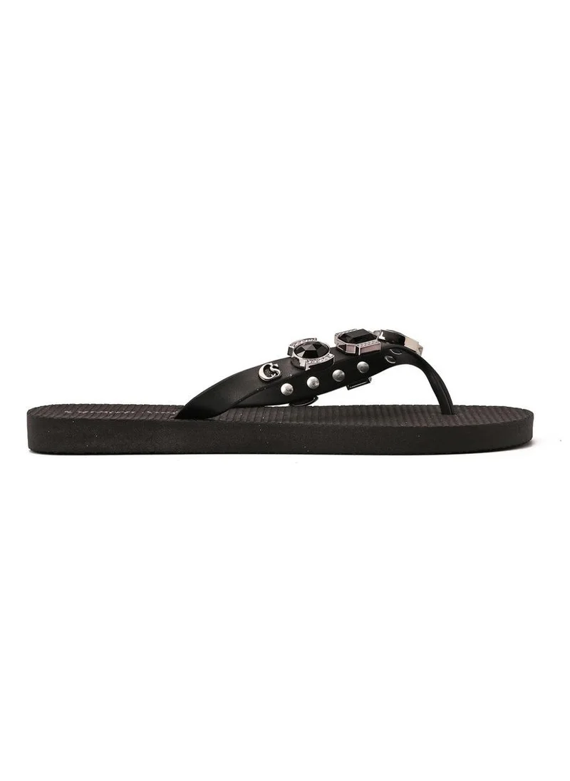Carmen Steffens  Black Flip-Flop with Rhinestones for Women | Best Price UAE