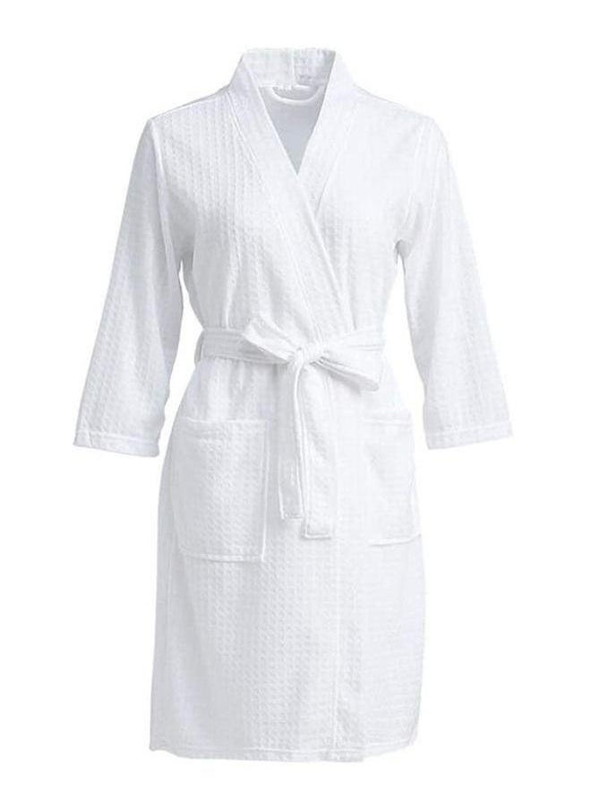 HOMESTAR Fashion Waffle Weave Bathrobes, Couple Robes, Kimono Robes with Soft Shine Pockets Bathrobes Bathrobe Pajamas Bath Towels, Bathroom, Resort Hotel Spa, Great for After Shower or Swim,L  - Image 2
