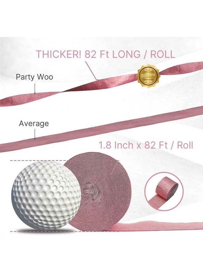 PartyWoo Crepe Paper Streamers 6 Rolls 492Ft Pack Of Metallic Rose Gold Pink Dusty Pink Party Streamers For Bride To Be Party Decorations Bachelorette Party Decorations (1.8 Inch X 82 Ft/Roll) - Image 3