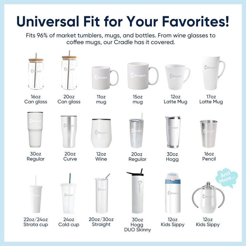 Beryzol Silicone Cup Cradle, Cup Cradle for Tumblers with Felt Squeegee Use to Apply UV DTF Stickers/Vinyl Stickers for Tumblers - Keep Mugs in Place - Image 5