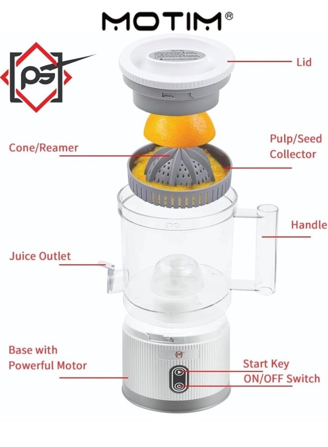 Motim Electric Citrus Juicer Automatic Juicer Machine for making Orange JuiceSqueezing OrangesLemonsKiwi FruitGrapefruits(White) - Image 2
