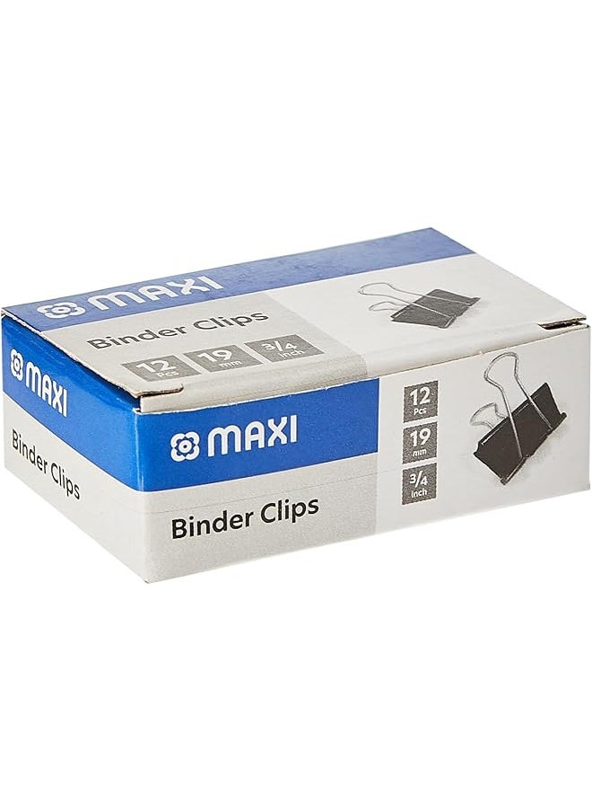 Maxi Binder Clip 19Mm Box Of 12Pc Black  - Image 1