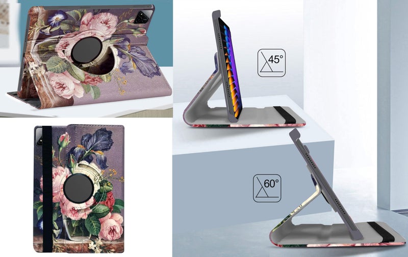 TGK Rotating Flip Case for Xiaomi Mi Pad 7 11.2 inch Tablet/Pad 7 Pro Printed Cover (Roses) - Image 3