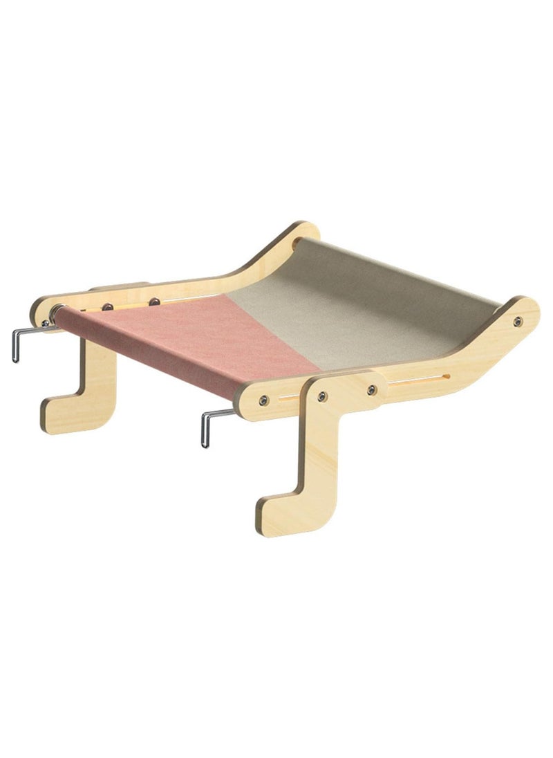 A.M - Wooden Cat Window Hammock Window cat Bed cat Hammock,Cat Sill Window Perch Sturdy Cat Hammock Window Seat,Cat Window Shelf Seat with 4 Legs,Adjustable Cat Bed Suitablefor Windowsill - Image 1