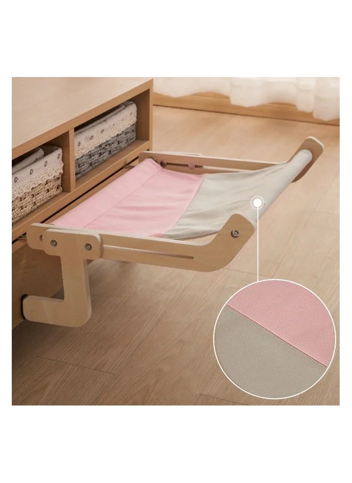 A.M - Wooden Cat Window Hammock Window cat Bed cat Hammock,Cat Sill Window Perch Sturdy Cat Hammock Window Seat,Cat Window Shelf Seat with 4 Legs,Adjustable Cat Bed Suitablefor Windowsill - Image 1