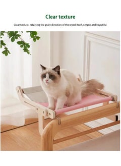 A.M Wooden Cat Window Hammock Window cat Bed cat Hammock,Cat Sill Window Perch Sturdy Cat Hammock Window Seat,Cat Window Shelf Seat with 4 Legs,Adjustable Cat Bed Suitablefor Windowsill  - Image 4