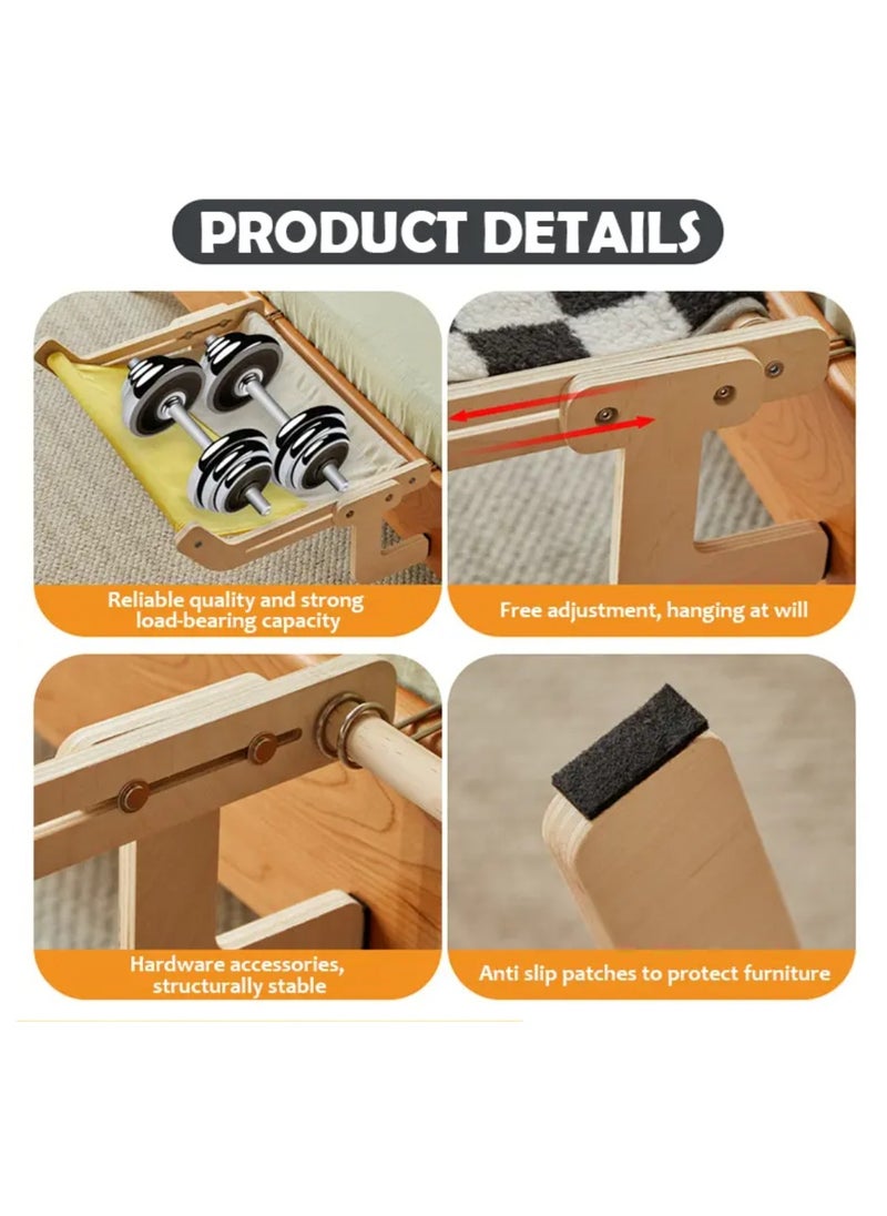 A.M - Wooden Cat Window Hammock Window cat Bed cat Hammock,Cat Sill Window Perch Sturdy Cat Hammock Window Seat,Cat Window Shelf Seat with 4 Legs,Adjustable Cat Bed Suitablefor Windowsill - Image 1