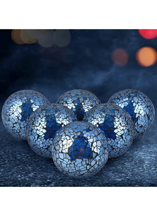 MDLUU MDLUU 6 Pcs Mosaic Sphere Balls-Diameter 3 In, Decorative Orbs, Centerpiece Balls for Bowls, Vases, Dining Table Decor, Turquoise Blue  - Image 2