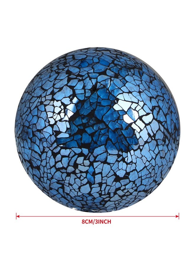 MDLUU MDLUU 6 Pcs Mosaic Sphere Balls-Diameter 3 In, Decorative Orbs, Centerpiece Balls for Bowls, Vases, Dining Table Decor, Turquoise Blue  - Image 3