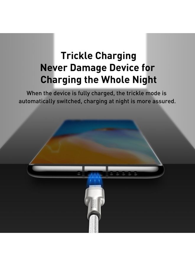 بيسوس كابل بيانات معدني بطول 2 متر من سلسلة كافولي من USB إلى Type-C بقدرة 66 وات بخاصية الشحن السريع لهاتف هواوي P30، وP20 لايت، وP20، وميت 20، وميت 20 برو، وميت RS، وهونر فيو 20، وهونر ماجيك 2، وغير ذلك المزيد. وجميع أجهزة الأندرويد. أبيض - Image 5
