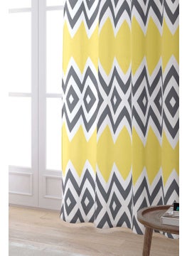 Cango Home Yellow Gray Decorative Zigzag Patterned Digital Printed Curtain YST12-PR  - Image 2