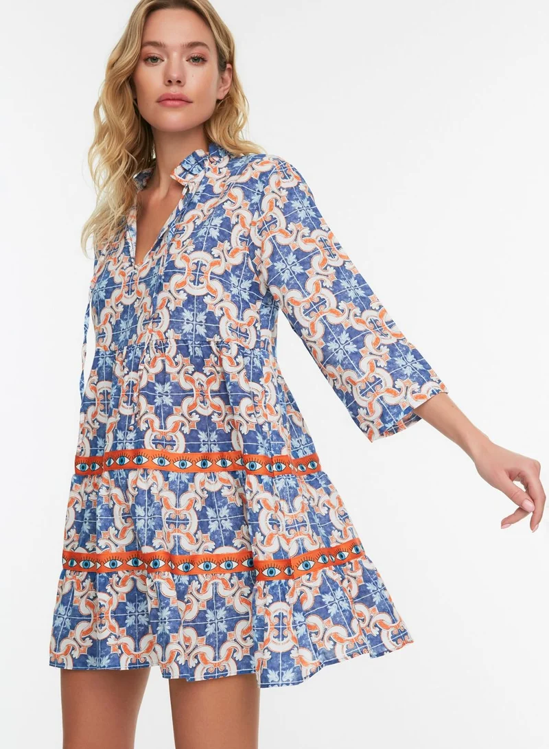 trendyol Polo Neck Printed Dress