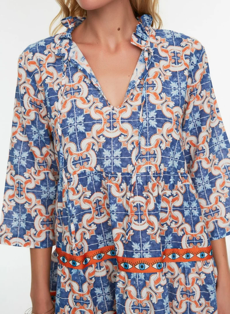 trendyol Polo Neck Printed Dress