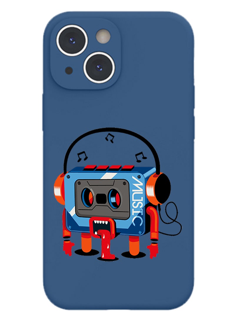 Theodor Protective Slim Fit Case Liquid Silicone Cover with Full Body Protection Anti-Scratch Shockproof Case For iPhone 15 Blue  - My brain has too many tabs open copy - Image 1