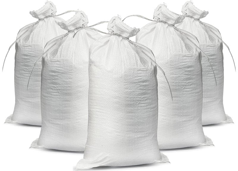TAPIX Sand bags with Ties 14" x 26" (Pack of 10) - Sand bags for Flooding, Woven Polypropylene Sandbags, 50 lbs Capacity, 14x26 inches, White - Image 1