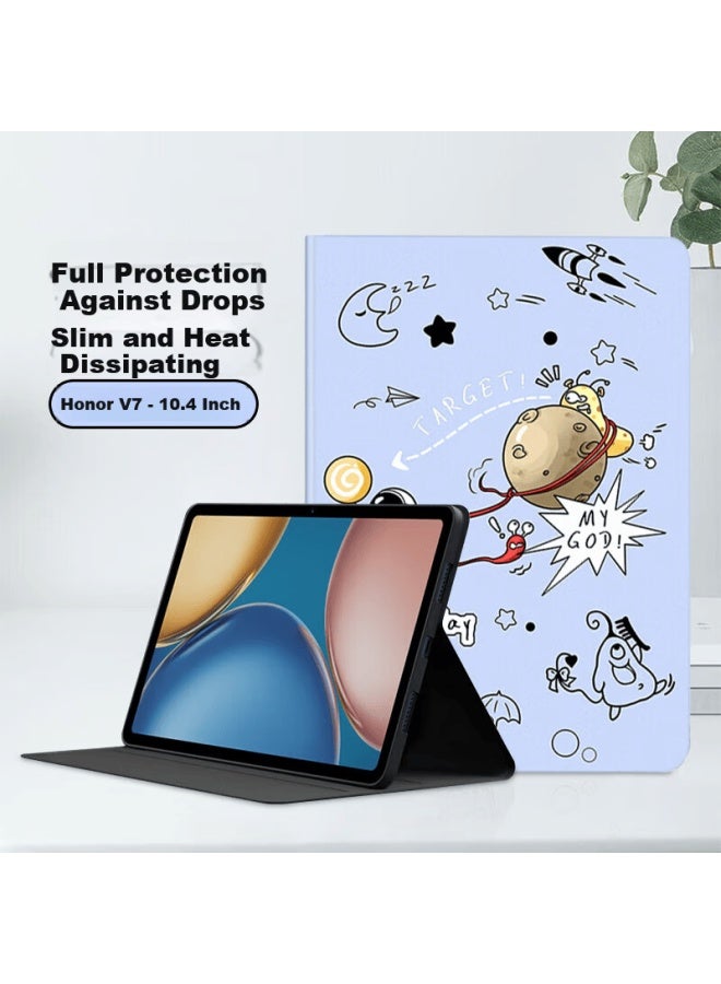 Jiang Ming Jiangming Honor V7 Tablet Case 10.4 Inch Model Slim Lightweight Shockproof Smart Sleep Stand Cartoon Soft Skin Protective Cover - Image 1
