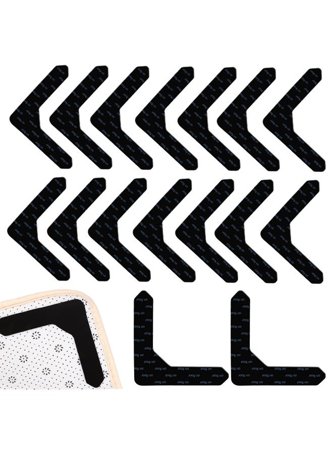 16Pcs Reusable Non Slip Carpet Stickers Washable Grippers for Area Rugs Skid Pads for Home Kitchen and Outdoor Use Shaped Design  - Image 1