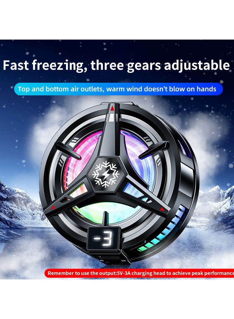 Exceed Semiconductor Phone Cooler with RGB Light, Phone Cooler for Game Fan PUBG, Designed iPhone 12/13 Series, Live Streaming and Vlog, Semiconductor Heatsink Without Noise iOS Android, ipad Tablet, Digital display temperature - Image 2