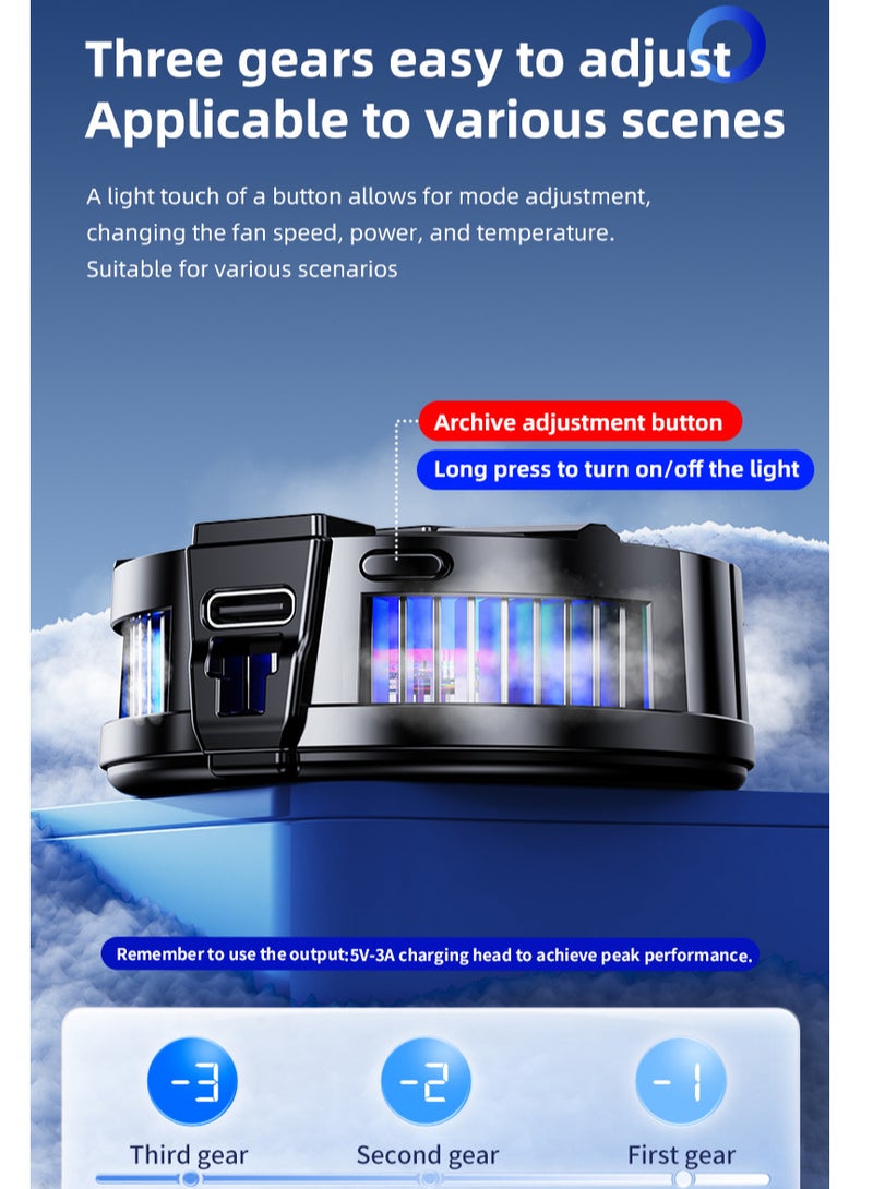 Exceed Semiconductor Phone Cooler with RGB Light, Phone Cooler for Game Fan PUBG, Designed iPhone 12/13 Series, Live Streaming and Vlog, Semiconductor Heatsink Without Noise iOS Android, ipad Tablet, Digital display temperature - Image 5