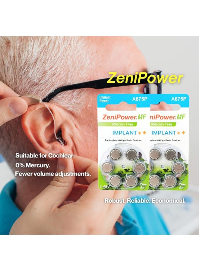 ZeniPower Cochlear Implant Batteries Size A675P Zero Mercury (60 Batteries) - Image 4