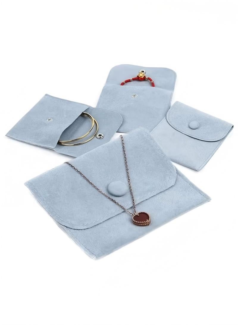Elegant Silk Jewelry Storage Pouch with Snap Button Gift Bags, Small Jewelry Box for Bracelets, Necklaces, Earrings, Rings, Pendants, Brooches, Watches, and Other Small Items 6 Pcs (Pink+Blue) - Image 5
