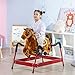 Qaba Kids Spring Rocking Horse Ride on Horse for Girls and Boys with Animal Sounds Plush Animal Rideon Toy with Soft Feel Interactive Toy for Kids Light Brown - Image 4