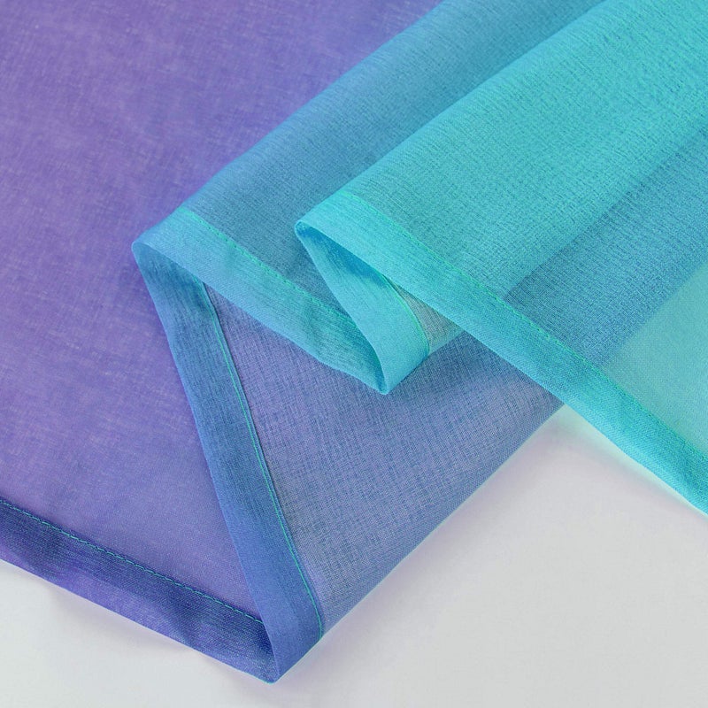 Pitalk Mermaid Girls Room Decorations for Bedroom 2 Panels Rod Pocket Ombre Curtains Mermaid Room Decor for Teen Girls Aqua Teal and Lilac Purple 63 Inch Length - Image 5