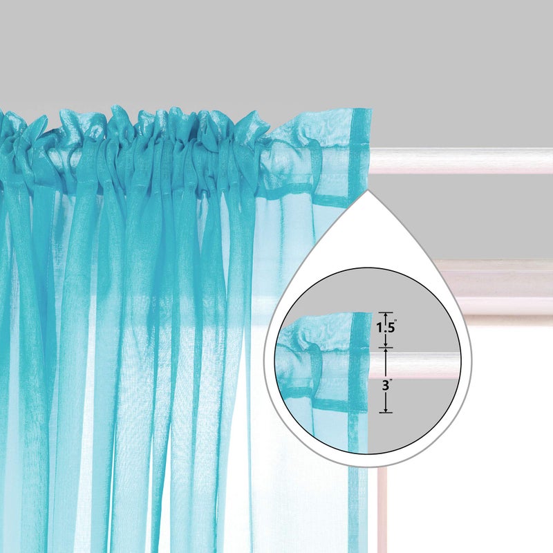 Pitalk Mermaid Girls Room Decorations for Bedroom 2 Panels Rod Pocket Ombre Curtains Mermaid Room Decor for Teen Girls Aqua Teal and Lilac Purple 63 Inch Length - Image 2