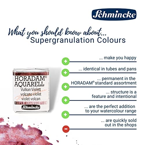 Schmincke - HORADAM® AQUARELL, Super Granulation, 14 952 044 Deep Sea Indigo, 1/2 Pans, Very Strong granulating Tones, Finest, Super granulating Watercolors - Image 4