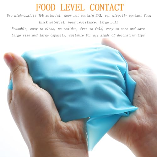 GEMLON Reusable Piping Bags and Tips Set - Silicone Pastry Bags 3X (12’’+14’’+16’’) with Icing & Frosting Tips for Cake Decorating, Cupcakes, Cookies, Deviled Eggs, and Baking Accessories, Baking Tools Kit - Image 5