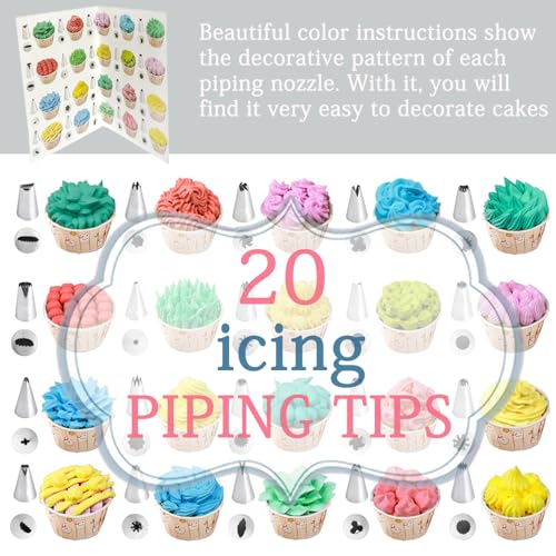 GEMLON Reusable Piping Bags and Tips Set - Silicone Pastry Bags 3X (12’’+14’’+16’’) with Icing & Frosting Tips for Cake Decorating, Cupcakes, Cookies, Deviled Eggs, and Baking Accessories, Baking Tools Kit - Image 3