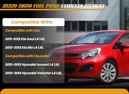 YLB.&co 35320-2B130 High Pressure Fuel Pump Compatible with Hyundai Accent Veloster 2012 2013 2014 L4 1.6L, Direct Injection Mechanical Fuel Pump Fit for Kia Rio Soul 2011 2012 L4 1.6L, Replaces# 35320-2B100 - Image 3