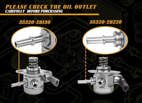 YLB.&co 35320-2B130 High Pressure Fuel Pump Compatible with Hyundai Accent Veloster 2012 2013 2014 L4 1.6L, Direct Injection Mechanical Fuel Pump Fit for Kia Rio Soul 2011 2012 L4 1.6L, Replaces# 35320-2B100 - Image 2