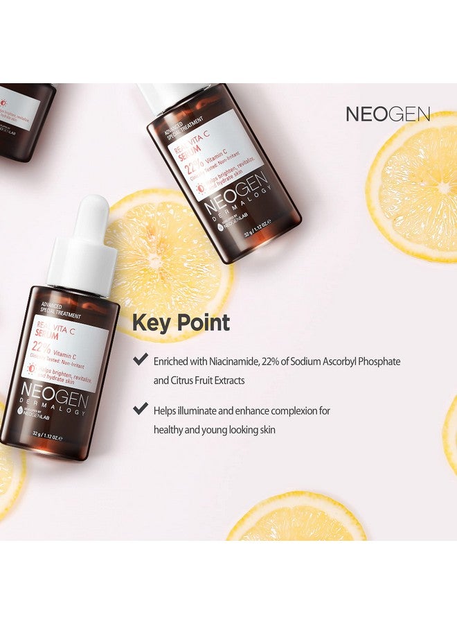 DERMALOGY by NEOGENLAB مصل فيتامين سي الحقيقي من إرمالوجي باي نيوجينلاب، 1.12 أونصة (32 جرامًا) مصل مرطب ومفتح للوجه يحتوي على 22% من فيتامين سي (حمض الأسكوربيك النقي) وفيتامين إي وفيتامين ب5 والنياسيناميد، العناية بالبشرة الكورية - Image 4