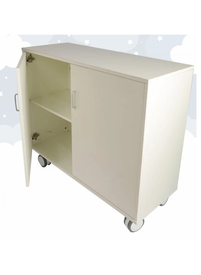 Generic - Children's Storage Unit – 4 Shelves with Sliding Doors for Toys & Essentials - Image 1