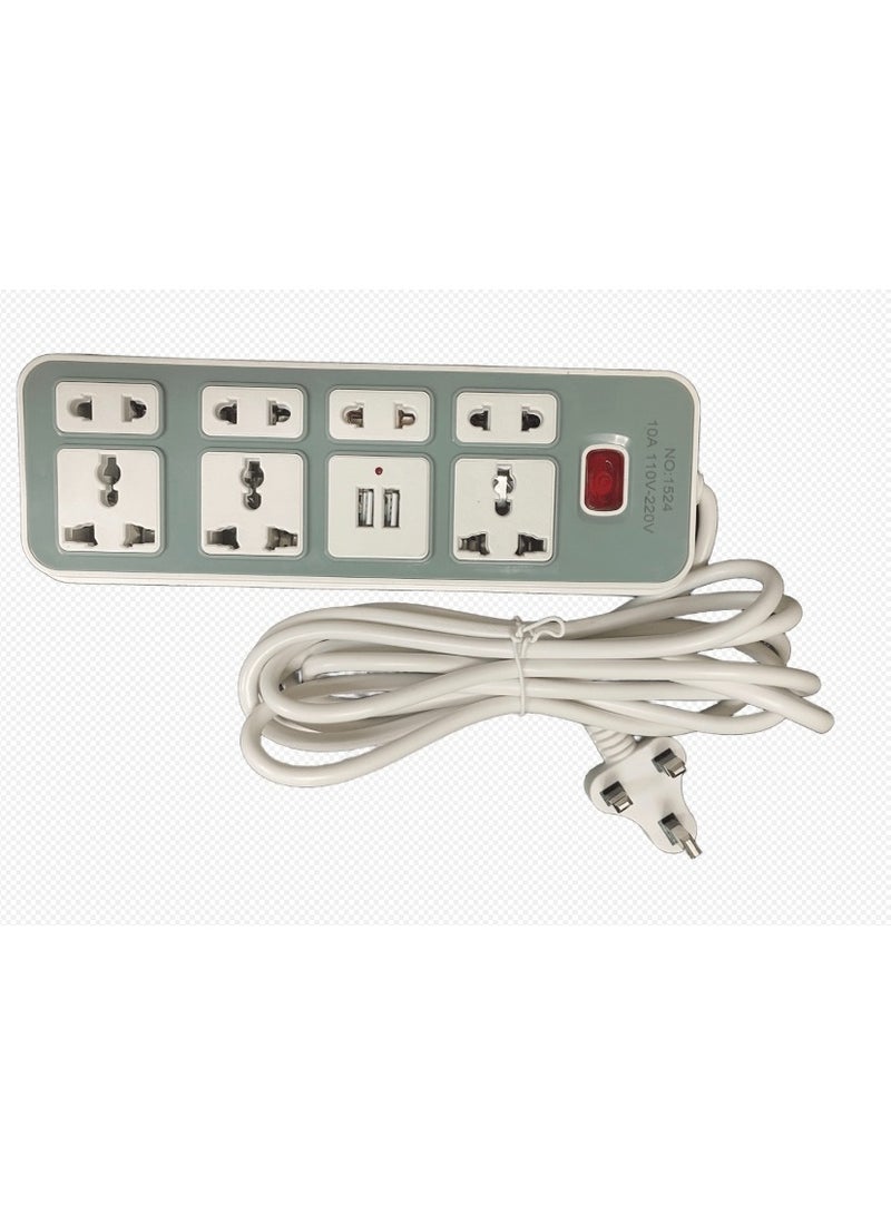 ZHF Smart Strip 1524 – 8-in-1 Universal Power Extension with USB (2.5m Cable) - Image 3