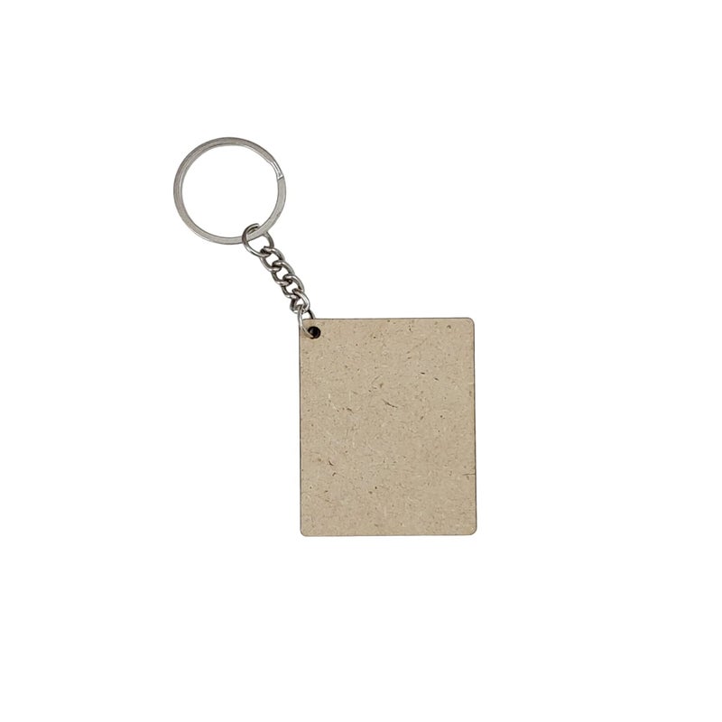 Maitri Maitri™ 20 Pcs Rectangle Shape Key Chains with Ring (50 x 50) mm | Art and Craft with Smooth Surface | It is Suitable for All Type of Craft Activities | Mandala Art MDF Board Suitable for Decoupage  - Image 2