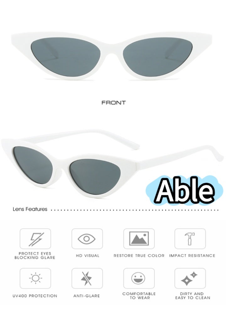 ABLE 【2025New Glasse】Women's Cat Eye Polarized Sunglasses - UV400 UV Protection, High-Definition  Anti-Glare, White Frame - for Fishing/Driving/Travel, Face-Shaping Fashion Accessory - Image 2