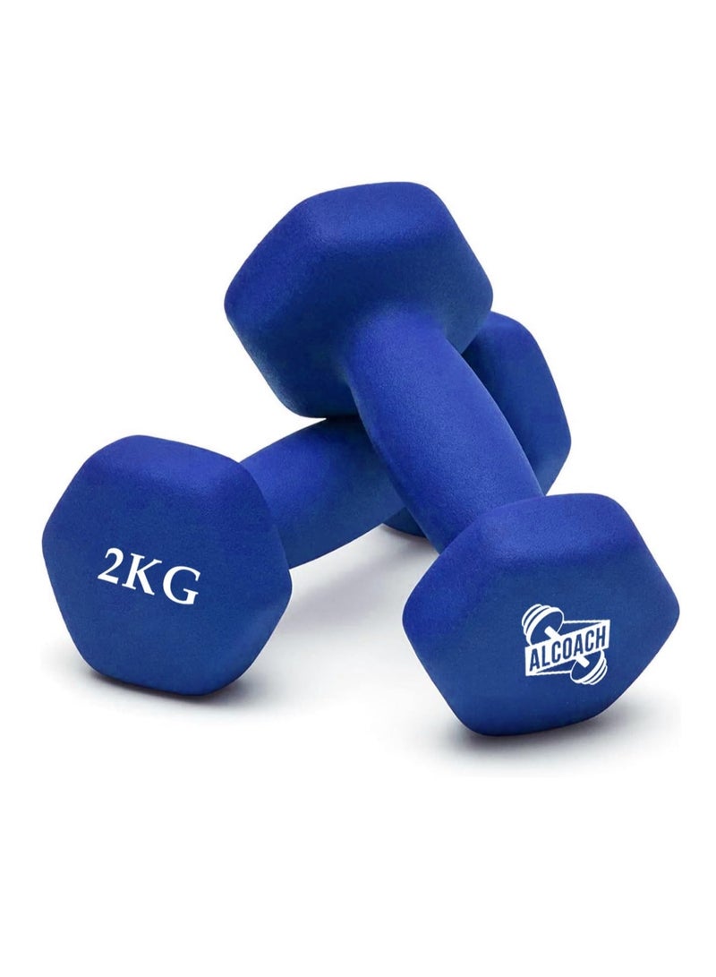 ALCOACH 2-Piece Double Dumbbells - 2 Kg 2 kg - Image 1