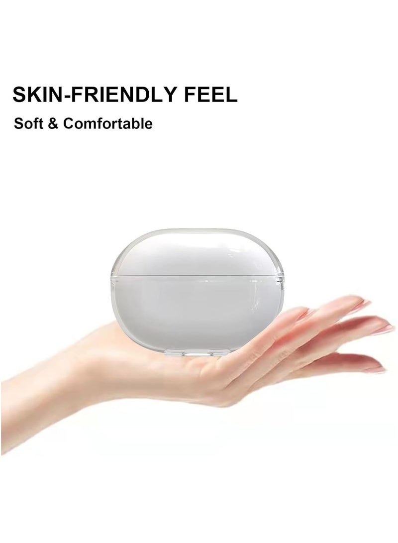 Silicone Clear Case for SoundPEATS Air 3 Pro, Protective Cover with Carabiner and Cleaning Pen-Clear - Image 3