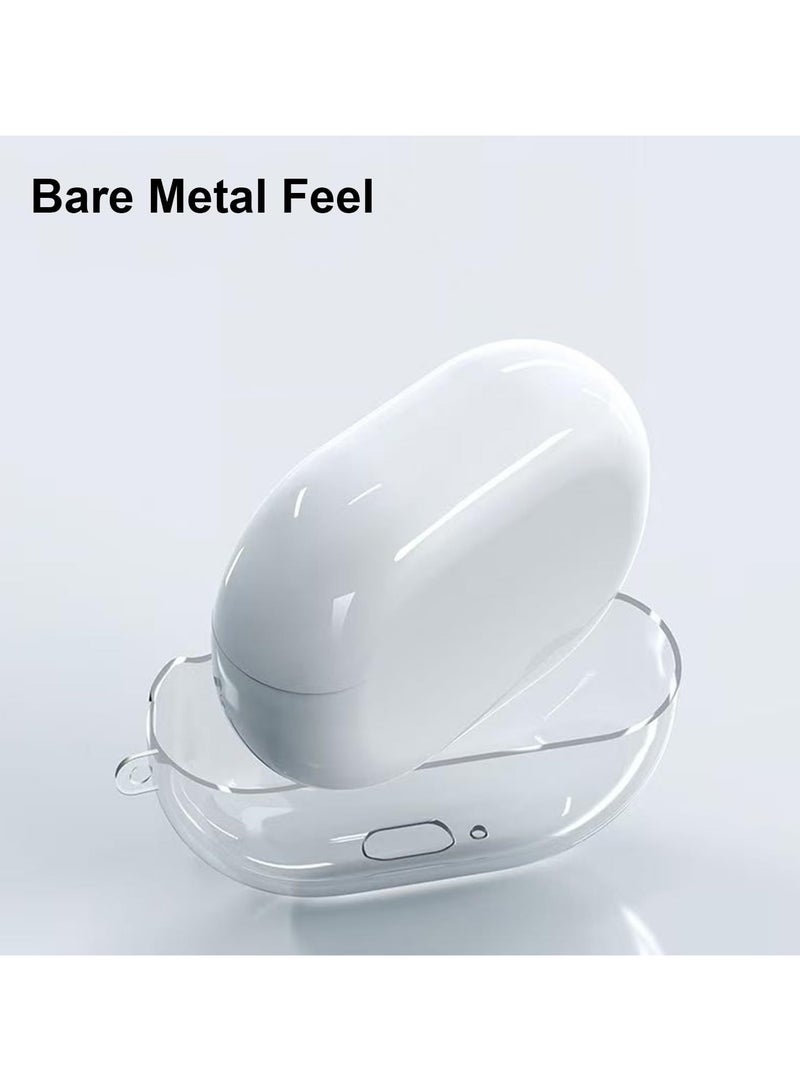 Silicone Clear Case for SoundPEATS Air 3 Pro, Protective Cover with Carabiner and Cleaning Pen-Clear - Image 5