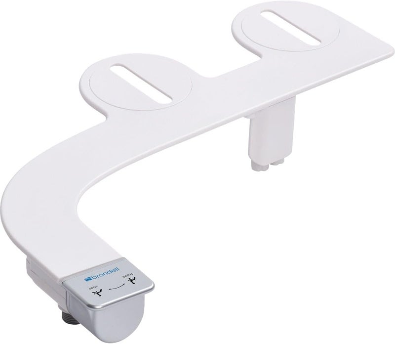 Brondell Bidet Attachment for Toilet SS250 SimpleSpa Fresh Water Spray with Adjustable Water Pressure Side Arm Control Slim Bidet Sprayer Silver Knob Dual Nozzle - Image 1