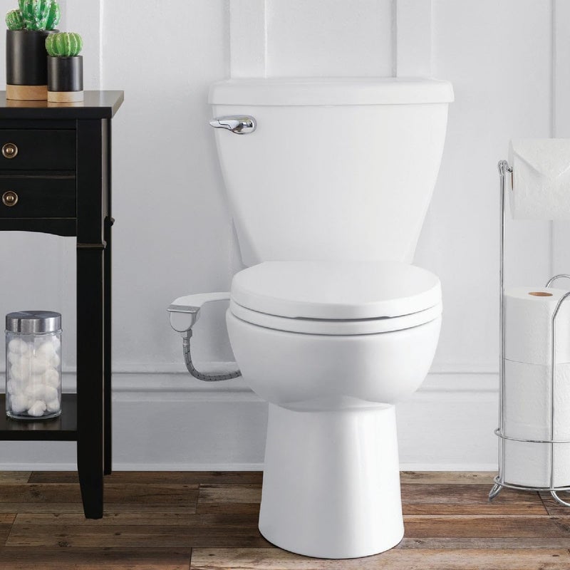 Brondell Bidet Attachment for Toilet SS250 SimpleSpa Fresh Water Spray with Adjustable Water Pressure Side Arm Control Slim Bidet Sprayer Silver Knob Dual Nozzle - Image 2