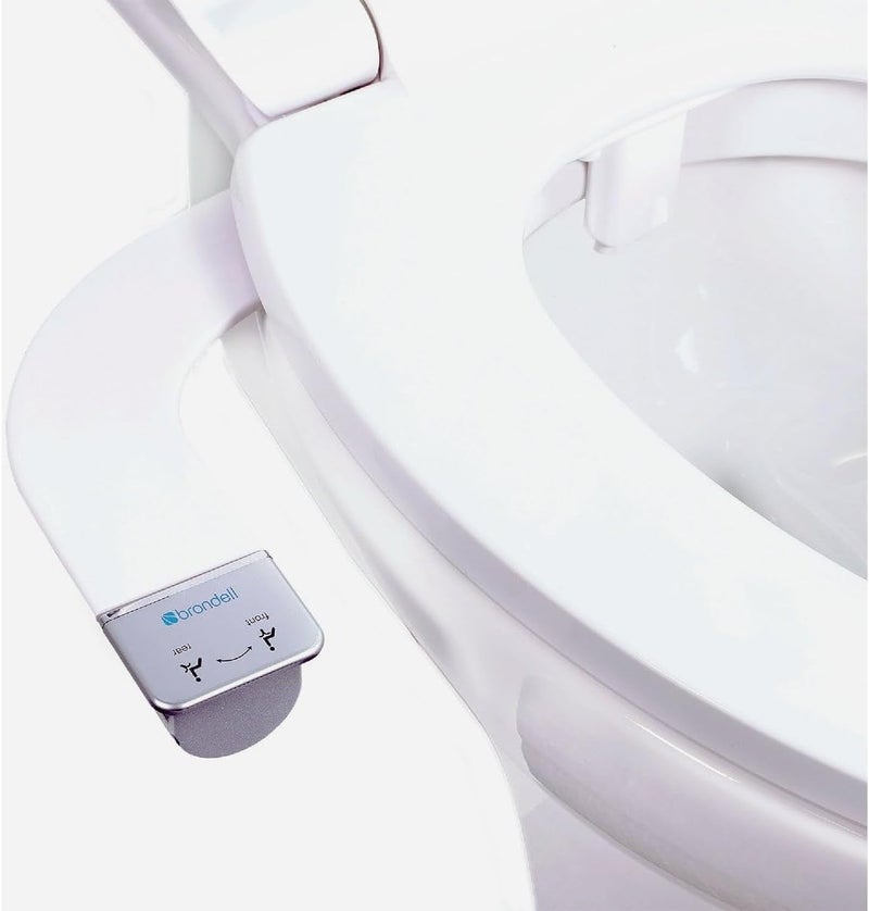 Brondell Bidet Attachment for Toilet SS250 SimpleSpa Fresh Water Spray with Adjustable Water Pressure Side Arm Control Slim Bidet Sprayer Silver Knob Dual Nozzle - Image 4
