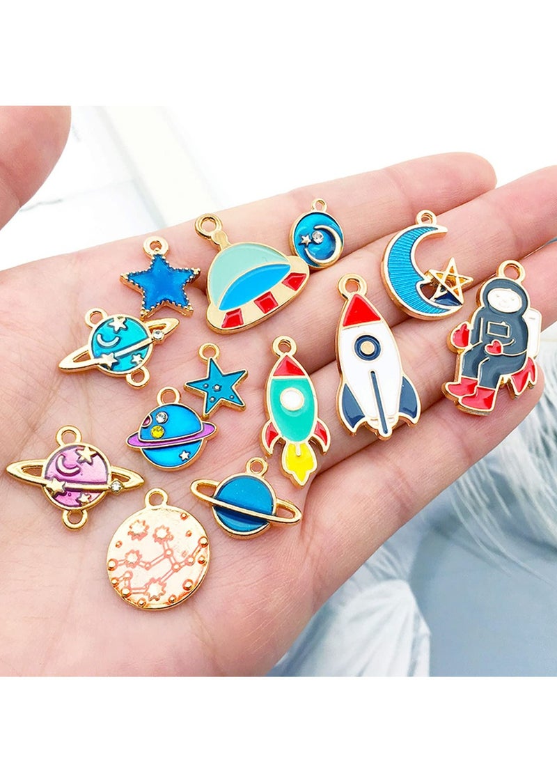 Excefore Jewelry Pendant, 20 Pcs Astronauts Moon and Stars Diy Mulicolor Pendants for Earrings Bracelets Necklaces Decorations Crafts - Image 3