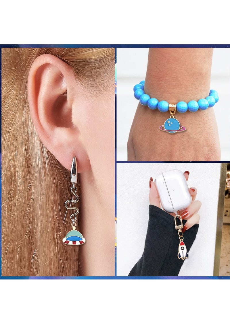 Excefore Jewelry Pendant, 20 Pcs Astronauts Moon and Stars Diy Mulicolor Pendants for Earrings Bracelets Necklaces Decorations Crafts - Image 5