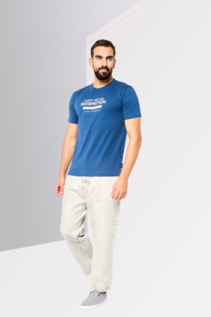 JOHN RICHMOND Men Crew Neck Short Sleeve Graphic Print T-shirt, Blue - Image 2