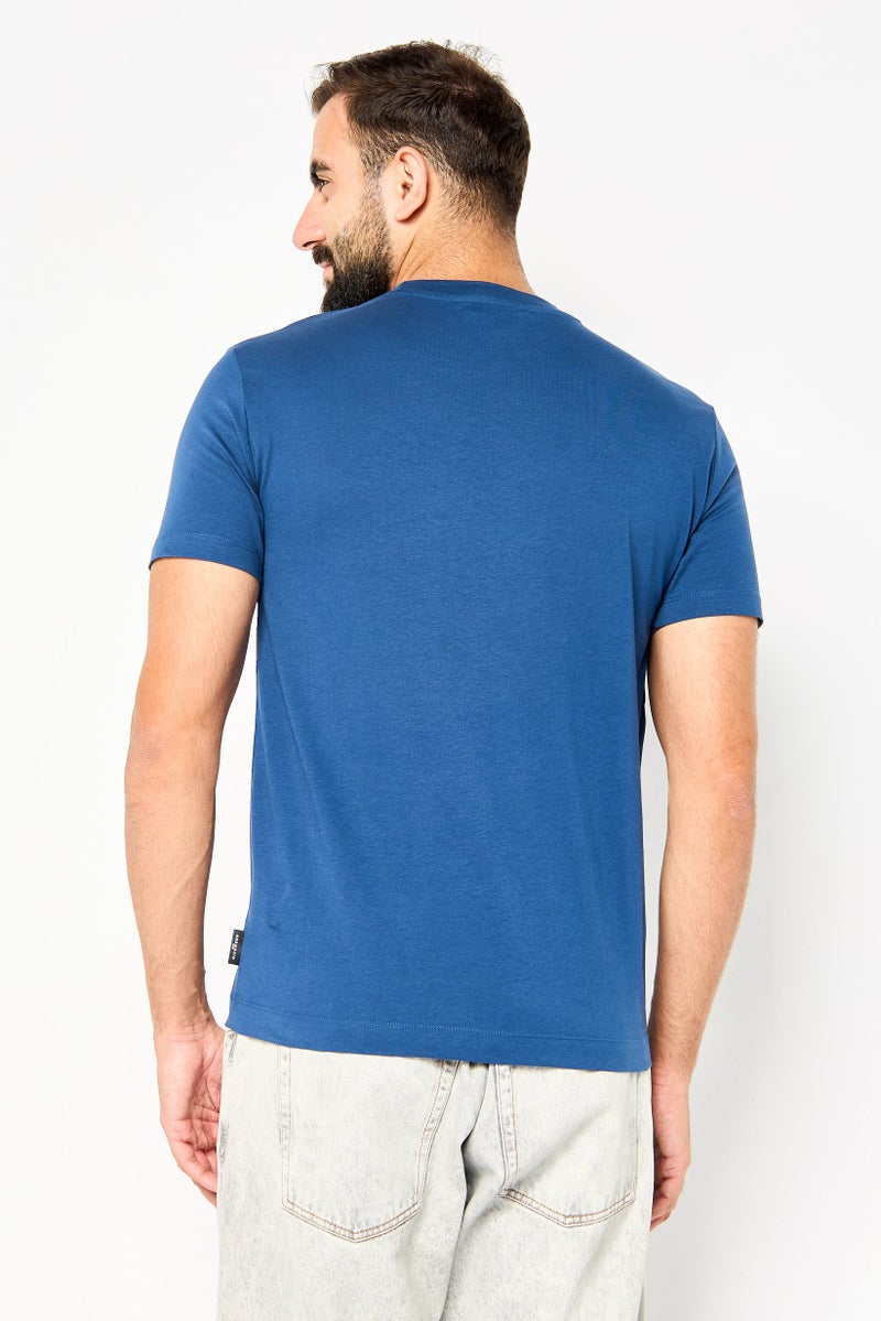 JOHN RICHMOND Men Crew Neck Short Sleeve Graphic Print T-shirt, Blue - Image 4